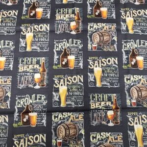 Craft Beer Signs Fabric 1 Yard Bar Pub Brewery Ale IPA